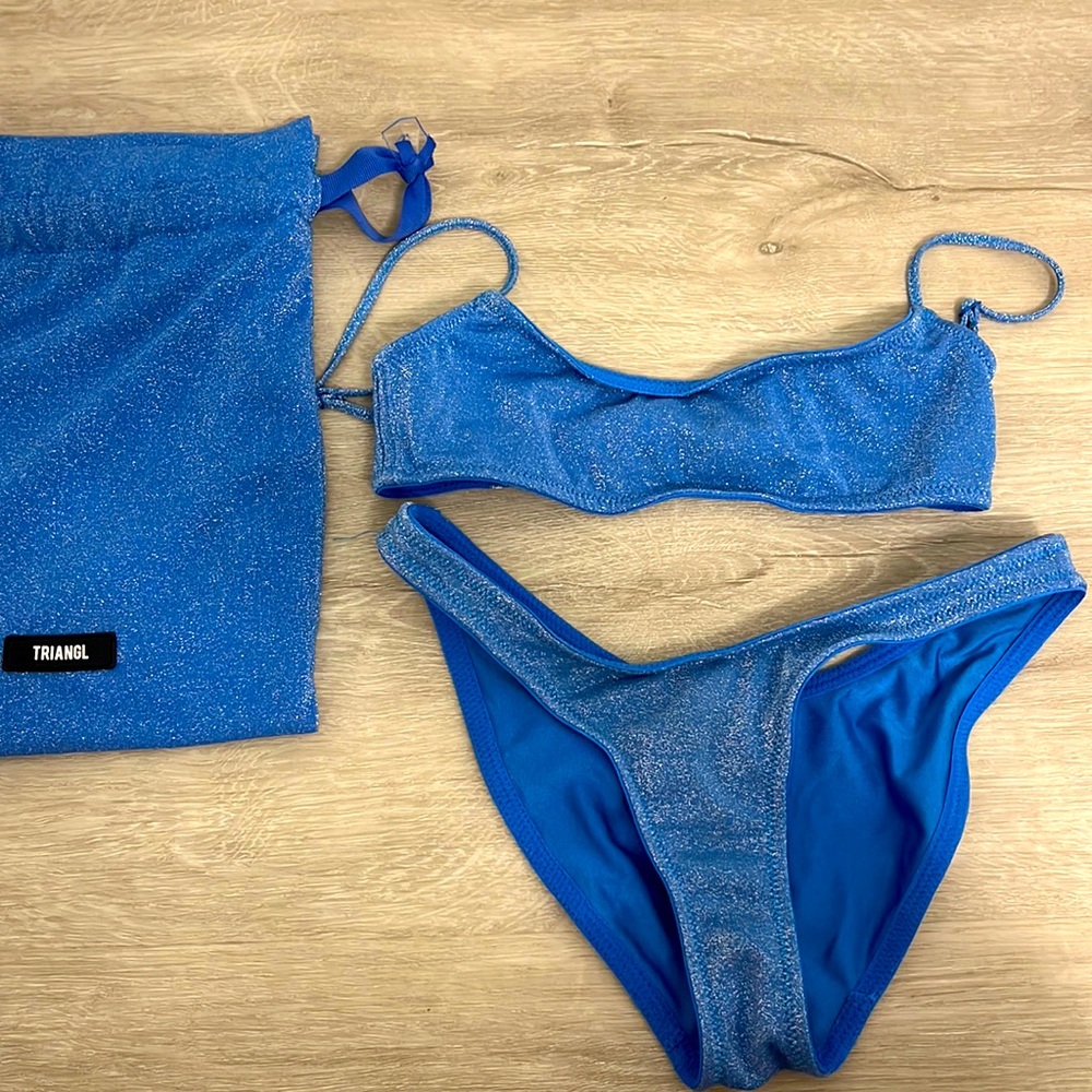 Triangl mica blue sparkle suit